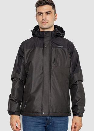 Куртка чоловіча демісезонна з капюшоном, колір чорний, 214r61035