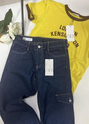 Стильні джинси zara з великими кишенями6 фото
