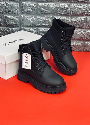 Женские зимние ботинки zara на меху