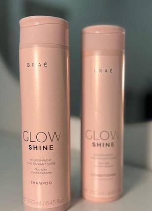 Набір  ( шампунь + кондиціонер) brae glow shine  для живлення та блиску волосся  2 * 250 ml