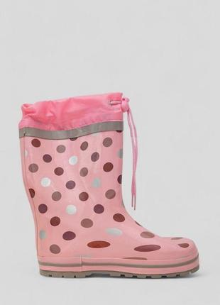 Чоботи гумові для дівчаток на флісовому утеплювачі, колір рожевий, 244r64949