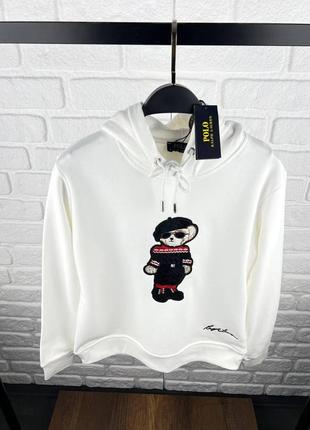 Женское белое худи polo ralph lauren | женская толстовка белый цвет ральф лоурен s размер