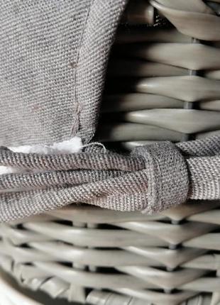 Корзина с тканью круглая серая