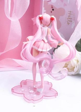 Аниме фигурка розовая хацуне мику кукла хатцуне мику сакура новая коллекционная, вокалоиды6 фото