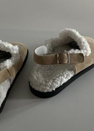 Клоги из утепления тедди замша украинский производитель