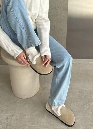 Клоги из утепления тедди замша украинский производитель