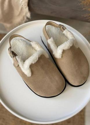 Клоги из утепления тедди замша украинский производитель