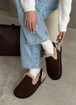 Клоги из утепления тедди замша украинский производитель