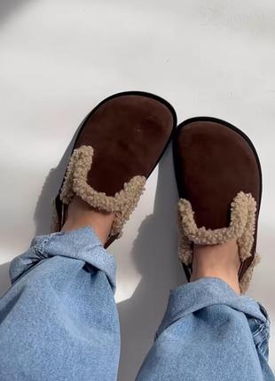 Клоги из утепления тедди замша украинский производитель