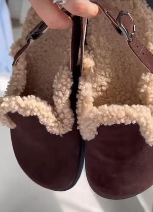 Клоги из утепления тедди замша украинский производитель