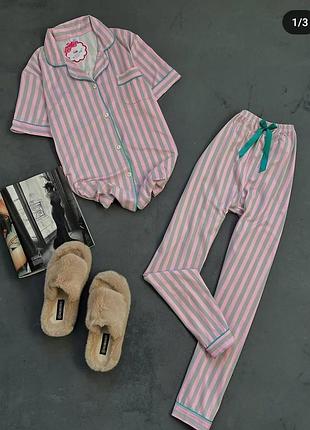 Домашняя одежда пижама на пуговицах