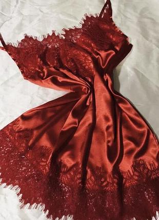 Ночная рубашка короткая,домашня платье с кружевом,хенд мейд