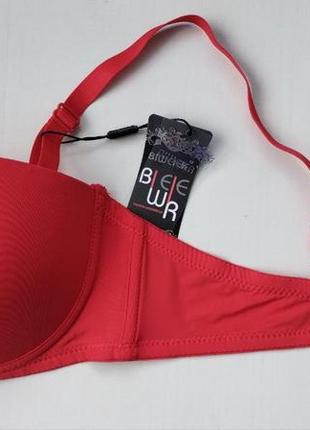 Бюстгальтер biweier анжелика, пуш-ап с силиконовыми лентами красный 90с 3189