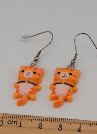 Серьги бижутерные "котята" (оранжевые) арт. 03725