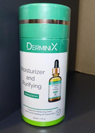 Зволожуюча та очищаюча сироватка-пілінг для обличчя derminix, 30 мл