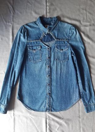 Джинсовая рубашка 100104