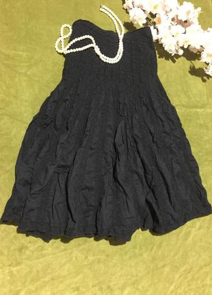 Юбка new look кружевная на заклепках черно-темно-синяя талия 71см. 10 uk н4460