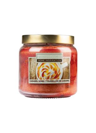 Ароматична свічка в склі "caramel whirl" червоний yankee candle