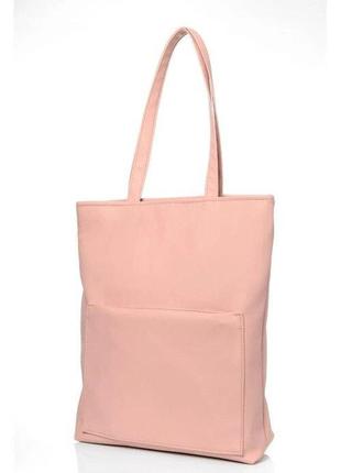 Рожева сумка велика шопер shopper шкіра еко колір пудра 793220006