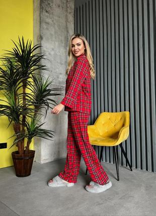 Пижама женская фланель в клетку