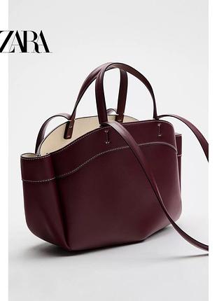 Бордова сумка zara 2