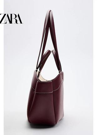 Бордова сумка zara 4
