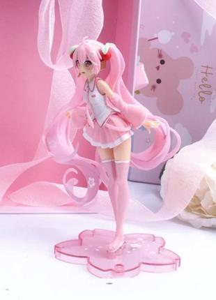 Аніме фігурка рожева хацуне міку лялька хатцуне міку сакура нова колекційна, вокалоїди2 фото
