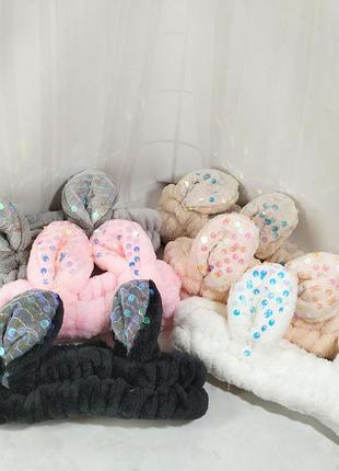 Косметическая повязка для головы с ушками.