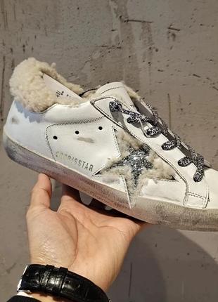 Утеплені кеди golden goose на овчині3 фото