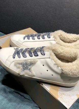 Утеплені кеди golden goose на овчині9 фото