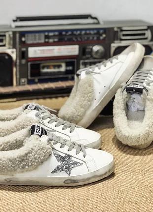 Утеплені кеди golden goose на овчині7 фото