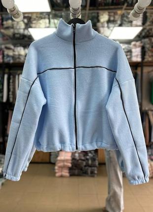 Свитшот флиска женская батник кофта женский осень базовая теплая на флисе флисовая черная бежевая розовая белая серая синяя без капюшона оверсайз