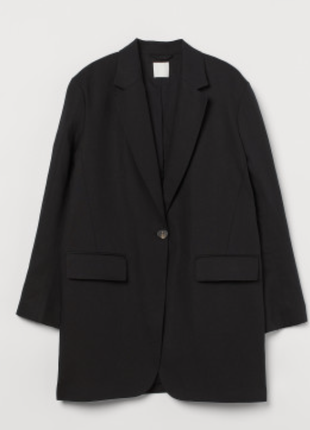 Пиджак удлиненный женский h&m черный