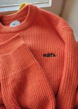 Пуловер невероятно красивого оранжевого цвета от h&amp;m б/у 3