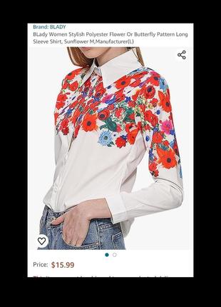 Біла сорочка з квітами3 фото