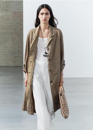 Плащ. zara тренч лен