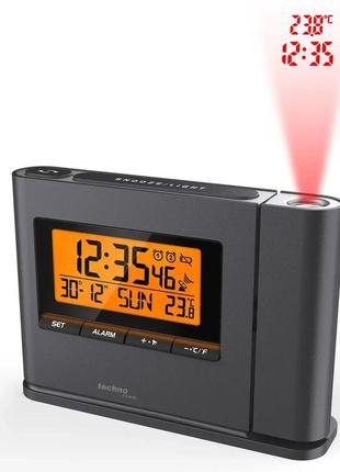Годинник настільний проєкційний technoline anthracite