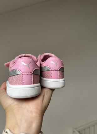Детские розовые кроссовки puma с блестками