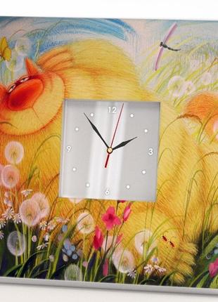 Годинник настінний "кіт василь" прикраса інтер'єру в дитячу кімнату, спальню, ігрову, подарунок