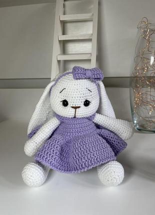 Игрушка по заказу, вязаная игрушка, hand made, мягкая игрушка зайчик, зайчонок в платья
