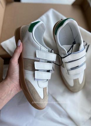 Кожаные кроссовки, кеды на липучках zara