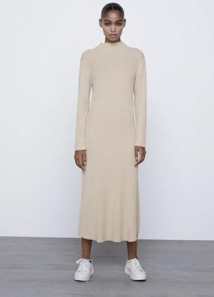 Элегантное вязаное платье zara