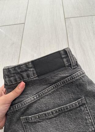 Шорты zara mom fit z1975 7223/024/802 джинсовые серые графит