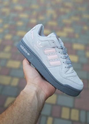 Женские серые замшевые кроссовки в стиле adidas forum 🆕 кеды адидас форум