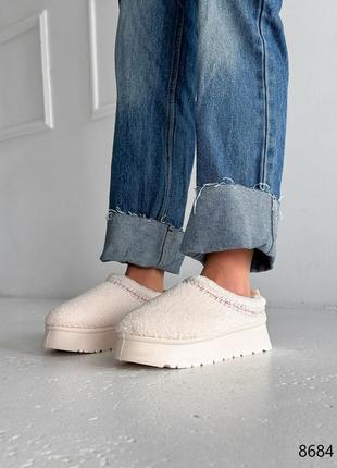 Угги женские vivar светлый беж, текстиль барашек зима