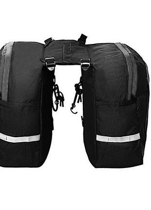 Велосумка на багажник kands 2-х секционная, 24л, черный (78u7i8uj)