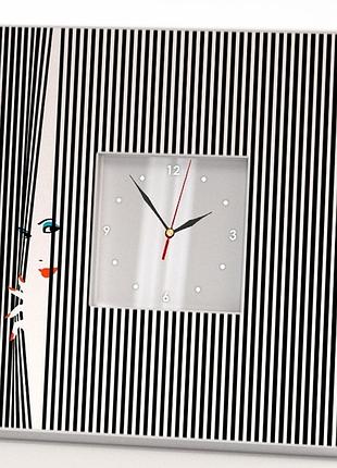 Авторские часы "жалюзи. абстракция" стильное украшение для спальни дома, дизайнерский декор в подаро