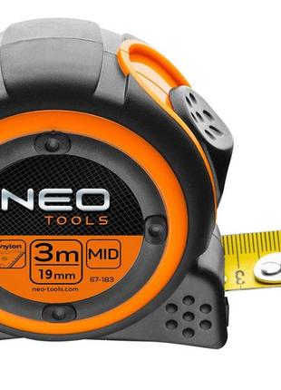 Рулетка с блокатором ленты и магнитом neo tools 67-183 300x1,9см