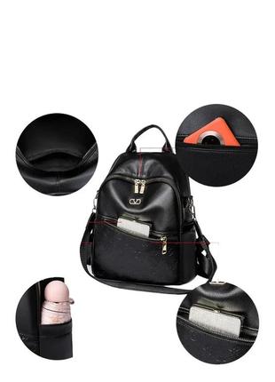 Женский кожаный рюкзак сумка городской davito синий