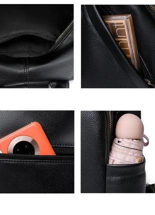 Женский кожаный рюкзак сумка городской davito синий